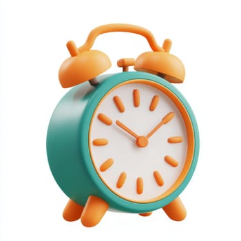 Bright alarm clock on isolated white background. High quality photo
