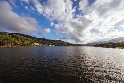 SHIRAKABA LAKE, JAPAN - SEPT 17, 2024: The township of Shirakaba Lake on a warm autumn afternoon on the famous Venus Line road, famous as a scenic driving route in Japan