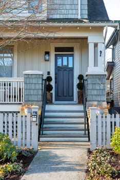 Entrance of residential house without entrance gate in front.