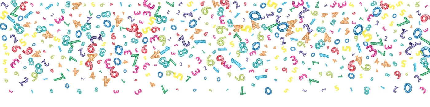 Flying latin letters. Colorful childish scattered charachters of English alphabet. Foreign languages study concept. Back to school banner .