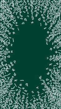 Falling letters of English language. Colorful childish flying characters of Latin alphabet. Foreign languages study concept. Back to school banner .