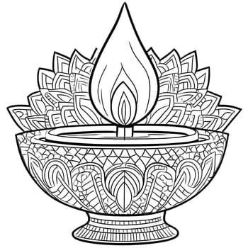 A meticulously detailed illustration of a candle with an elaborate mandala design. The flame is symbolic of light, hope, and faith.
