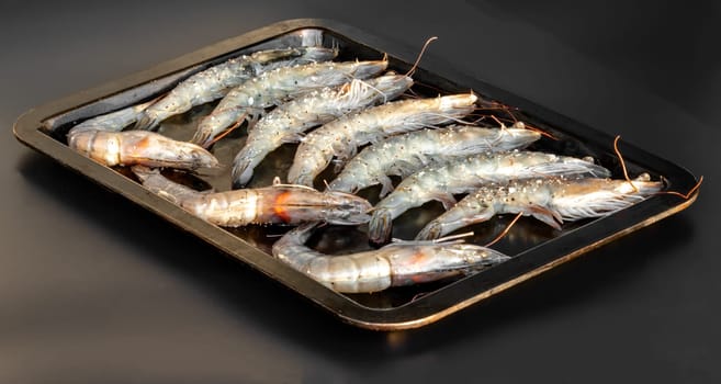 A visually appealing collection of fresh raw shrimp, ideal for cooking or making delightful seafood dishes