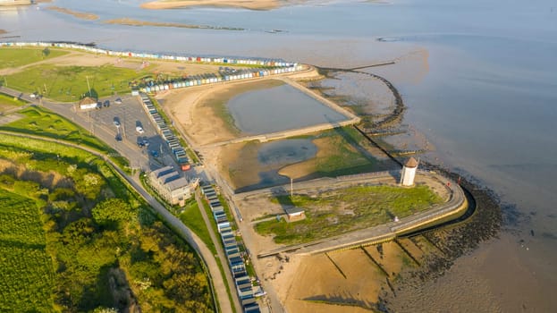 Brightlingsea lighthouse tower at sunset with stunning light special seaside day, Essex, England, UK