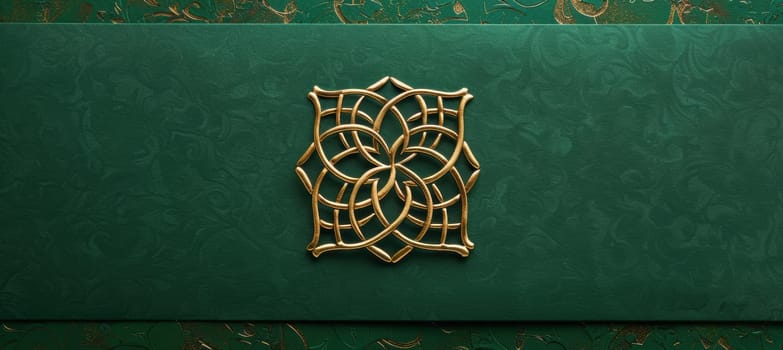 A sophisticated st. patrick's day card featuring a gold celtic knot shaped like a shamrock on an emerald green background, showcasing intricate design and luxury, perfect for festive and upscale greetings.