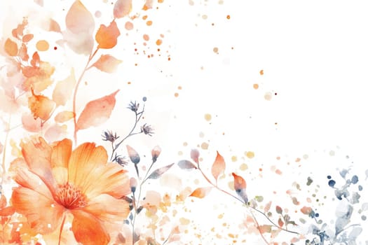 Flowers painted with watercolors on a white background. High quality photo