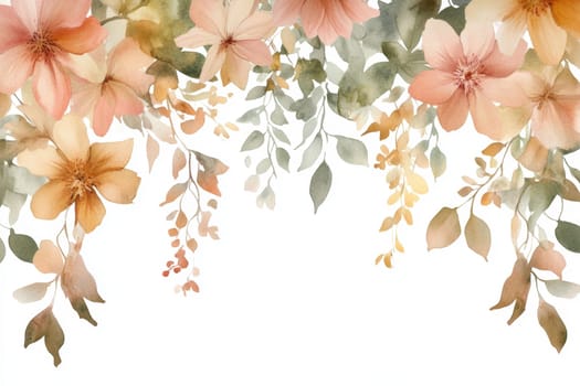 Flowers painted with watercolors on a white background. High quality photo