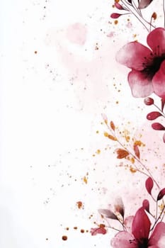 Flowers painted with watercolors on a white background. High quality photo