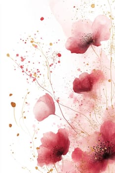 Flowers painted with watercolors on a white background. High quality photo