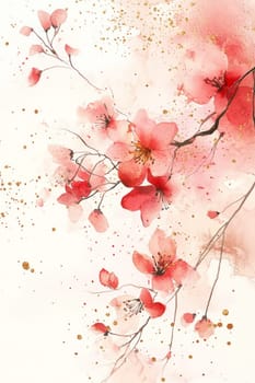 Flowers painted with watercolors on a white background. High quality photo
