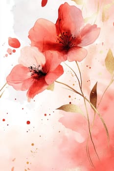 Flowers painted with watercolors on a white background. High quality photo