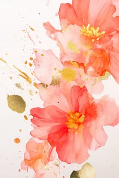 Flowers painted with watercolors on a white background. High quality photo