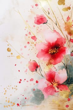 Flowers painted with watercolors on a white background. High quality photo