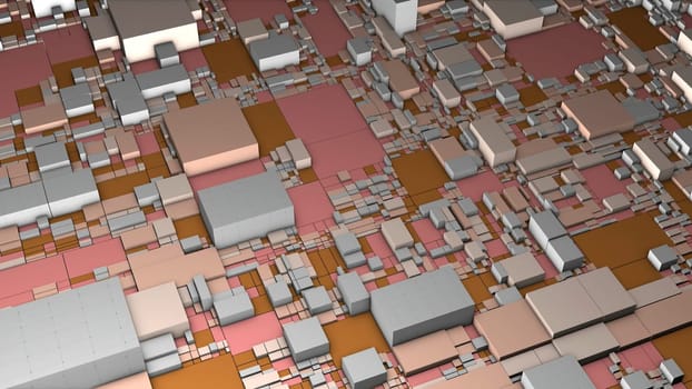 Multicolored squares and rectangles of different sizes.Motion. Soft white and beige geometric shapes in 3d format that change size and color. High quality 4k footage
