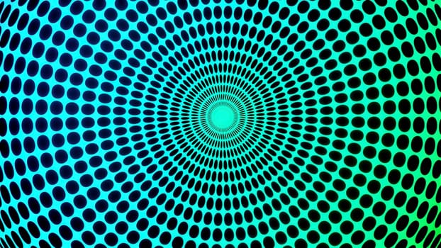Hypnotic background with dots rotating from center. Design. Bright background with hypnotic rotating circles of dots. Psychedelic and hypnotic background with dotted lines in circles.