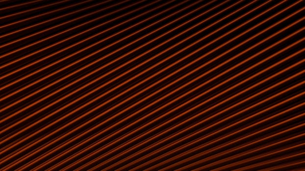 Parallel colorful diagonal narrow lines flowing slowly on a black background. Motion. Glowing stripes