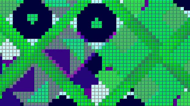 Drawings on a bright mosaic.Motion.Multicolored squares in abstraction that show different patterns and move expanding them. High quality 4k footage