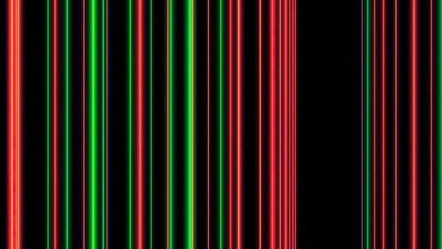 Animation of moving vertical lines on black background. Design. Moving vertical barcode lines in space. Computer space with moving vertical lines.