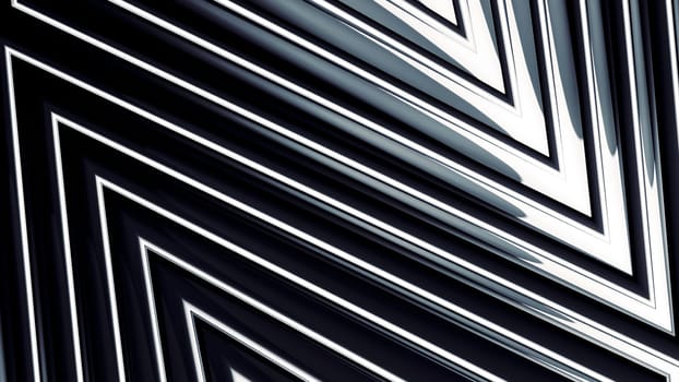 Abstract colorful optical illusion with slowly moving triangular shapes. Motion. Glowing surface with angles