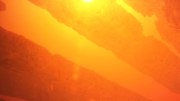 3d pillars of stones. Motion. Abstract animation with 3d stone pillars. Virtual stone pillars in space with sunlight.