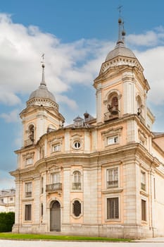 Facade of the royal palace of La Granja de San Ildefonso, Spain