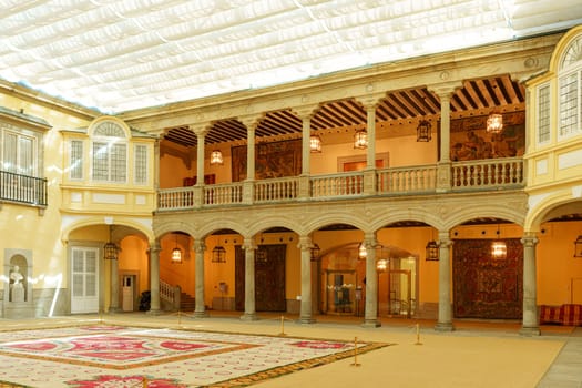 El Pardo, Spain, September 23, 2023: Inner courtyard El Pardo palace