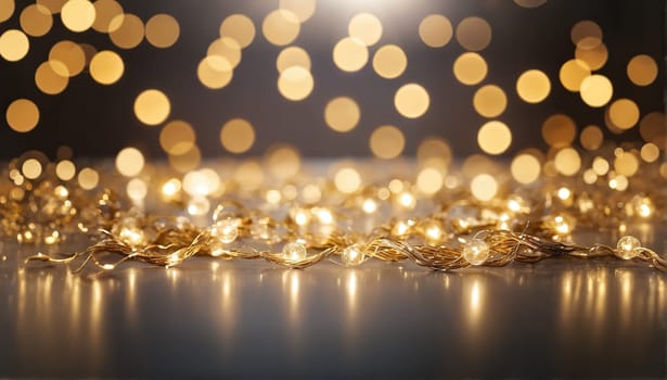 Abstract diffused festive holiday background of Christmas lights . Horizontal wallpaper. Copy space. used for digital decorative backgrounds, cards and holiday promotions.