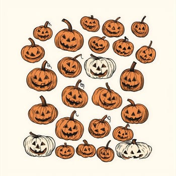 A colorful illustration of pumpkins perfect for Halloween celebrations.