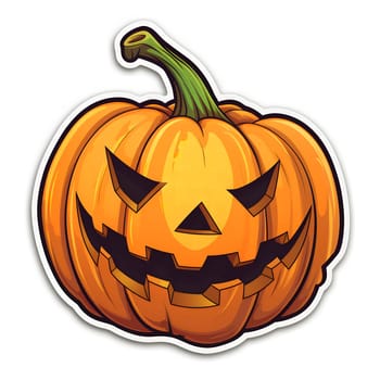 A scary jack-o-lantern with a wide grin and sharp teeth, ready to scare on Halloween night.