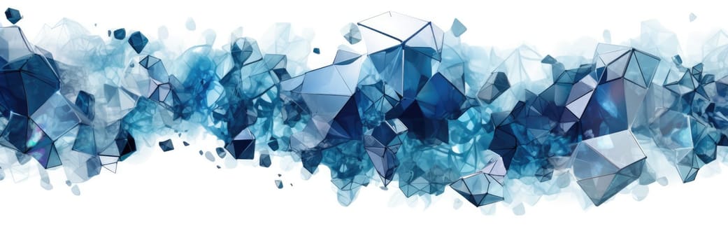 Abstract watercolor artwork mixed with buzzy geometric shapes for background of social media banner generative AI image