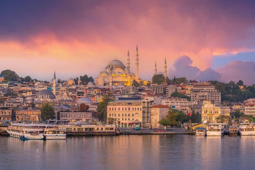 Downtown Istanbul skyline cityscape of Turkey