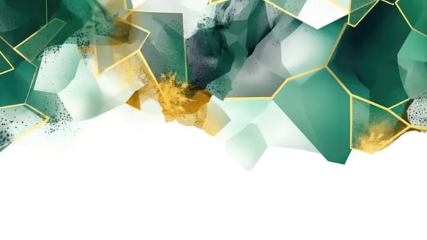 Abstract watercolor artwork mixed with buzzy geometric shapes for background of social media banner generative AI image