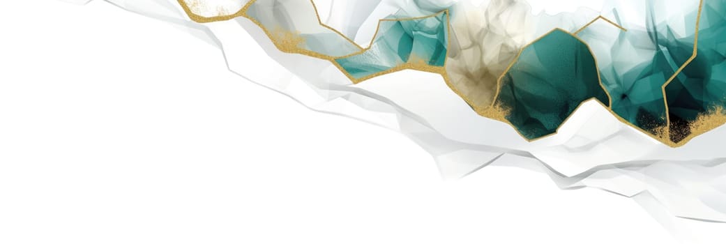 Abstract watercolor artwork mixed with buzzy geometric shapes for background of social media banner generative AI image