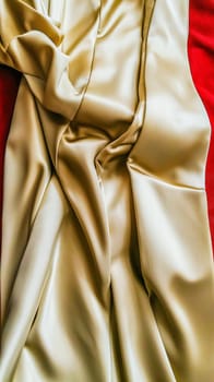 Luxurious copper satin fabric drapes elegantly, creating captivating folds. Soft texture adds glamour, perfect for fashion or textile designs