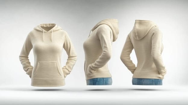 Stylish brown hoodie mockup on mannequin, perfect for showcasing designs. Add modern streetwear to your collection
