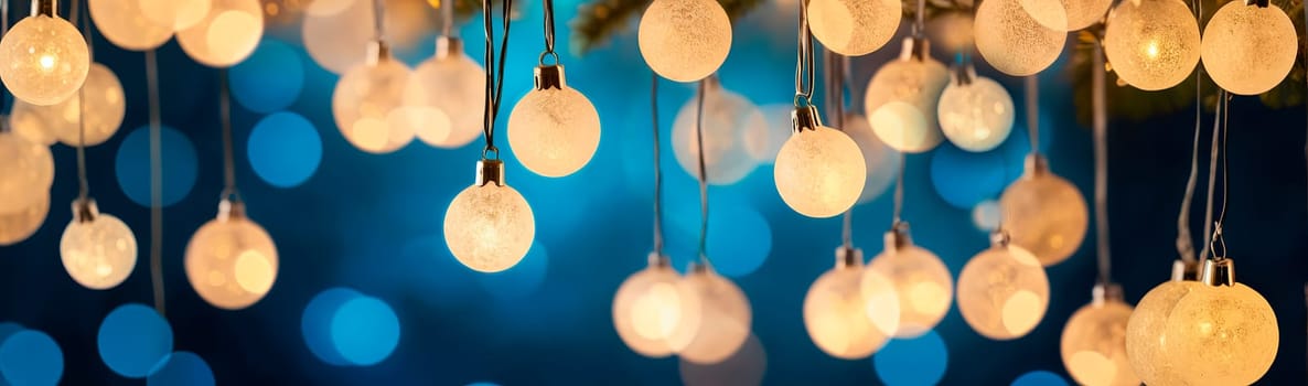 Decorative wallpaper.Space for text. Blurred festive abstract background of Christmas lights . Used for digital backgrounds, cards and advertisment.AI generated