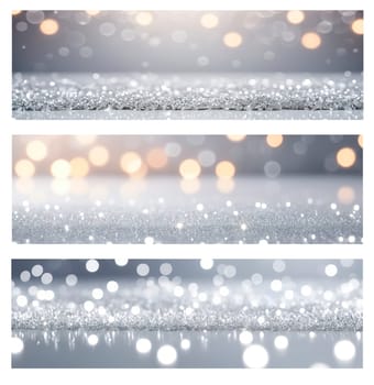 Festive blurred festive abstract background of Christmas lights .Decorative wallpaper set.Copy space. Used for digital backgrounds, cards and product promotions