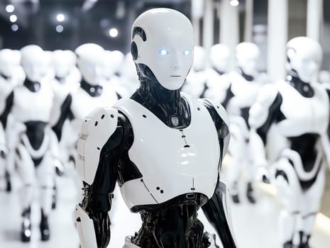 group of AI robots ready for their task