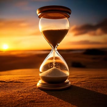 Sands of Time.A timeless hourglass, its grains of sand slowly slipping away.The image symbolizes the passage of time, the fleeting nature of moments, and the inevitable march of destiny.