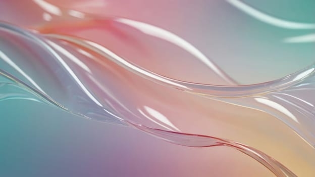 Soft and Elegant Pastel Pink and Blue Waves with a Smooth Glossy Look for Background Design.