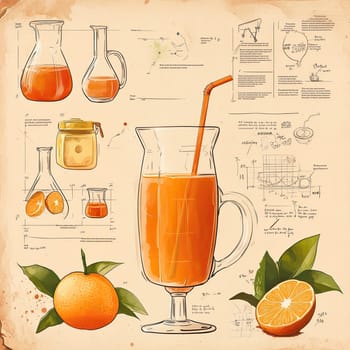 This infographic provides a step-by-step guide to preparing fresh orange juice, showcasing necessary tools, ingredients, and detailed illustrations for clarity.
