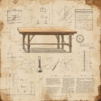 An infographic layout displays various design concepts, tools, and techniques with illustrations, creating a visually engaging workspace menu.