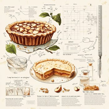 This infographic highlights the intricate details of creating apple pie and cheesecake, showcasing ingredients, preparation steps, and historical notes about these desserts.