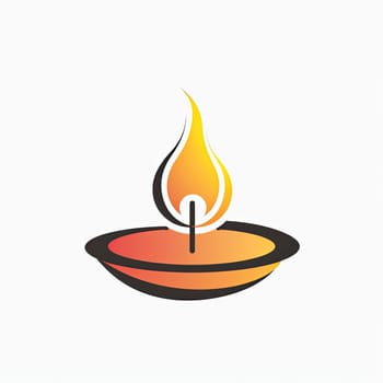 A stylish logo representing a candle shop, showcasing a vibrant flame over a round base. This design is perfect for creating brand identity and attracting customers.