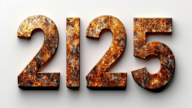 Future Year 2125 on white background for new year or future concepts, ideal for illustrations