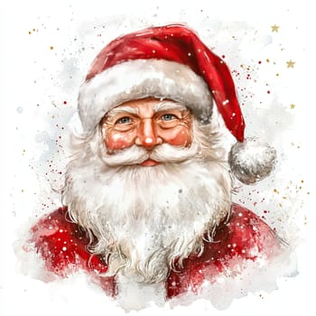 A joyful figure of Santa Claus with a large white beard and red attire showcases holiday spirit, bringing warmth and happiness to the festive season.