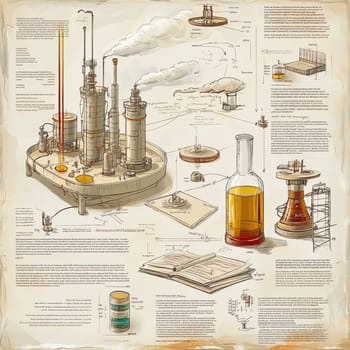 This infographic presents a detailed overview of the distillation process, showcasing various distillation equipment along with explanations on their functions and uses in a distillery environment.