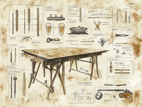 This infographic showcases a comprehensive guide to woodworking, featuring various tools, their uses, and an illustrated workbench setup. It serves as a handy reference.