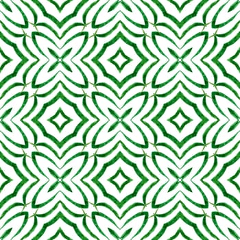Summer exotic seamless border. Green lovely boho chic summer design. Exotic seamless pattern. Textile ready good-looking print, swimwear fabric, wallpaper, wrapping.