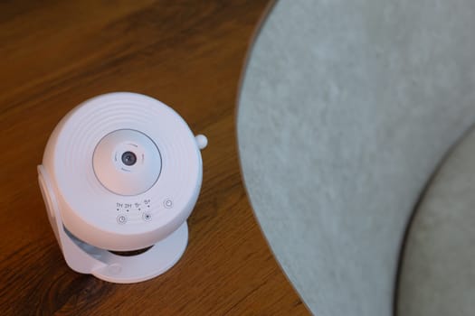 Galaxy projector for studying solar system at home, learning at home using special projector to project planets and stars on ceiling of room, device for displaying galaxy at home